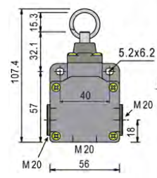 Zugschalter im robusten Zamak - Leichtmetallgehäuse, wassergeschützt - IP 67, mit 1S + 1Ö